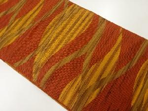 リサイクル　縞に抽象模様織出し名古屋帯